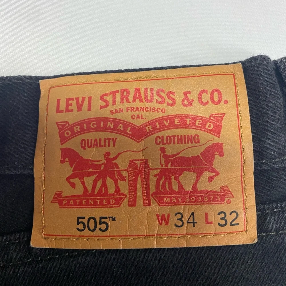 Levi’s 505 Classic Black Denim Jeans Men’s 34x32
